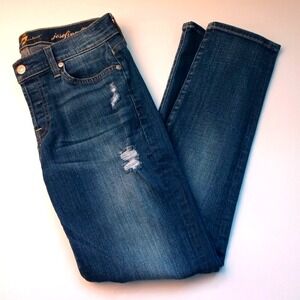 7 For All Mankind Womens Josefina Skinny Boyfriend Distressed Jeans Size 24/0